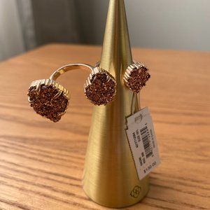 NWT Kendra Scott Naomi double ring, rose gold drusy